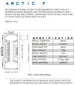Alfa Arctic Reel Petrol Blue 24 Alfa Arctic Reel Petrol Blue -Vissen Winkel Alfa Arctic Reel Petrol Blue ALFAARCTPB XXX arctic reel specs 7