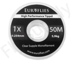 Euro Flies Supple Co-Polymer Tippet Spool 50mtr -Vissen Winkel Euro Flies Supple Co Polymer Tippet Spool 50mtr EF SUP50TIPPET XX 1x