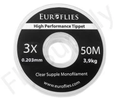 Euro Flies Supple Co-Polymer Tippet Spool 50mtr -Vissen Winkel Euro Flies Supple Co Polymer Tippet Spool 50mtr EF SUP50TIPPET XX 3x