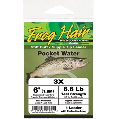 Frog Hair Pocket Water Leader 6 Ft 3 Frog Hair Pocket Water Leader 6 Ft